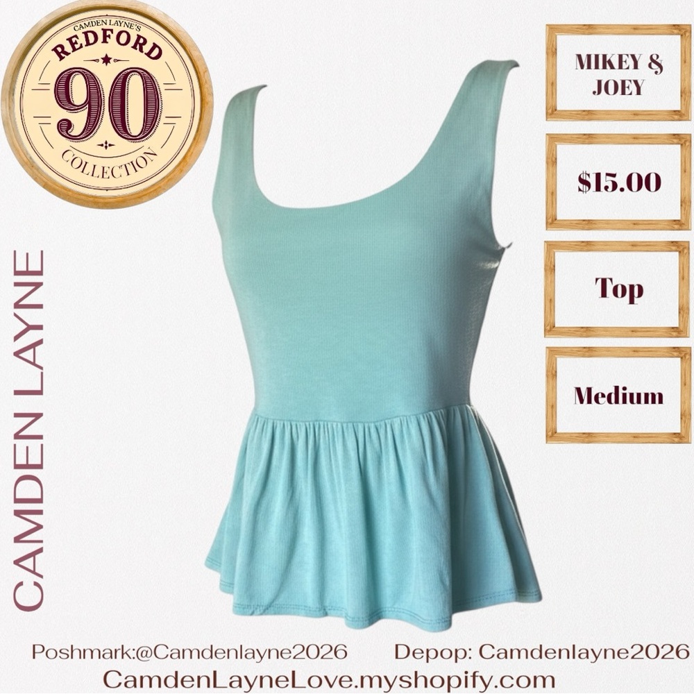 Camden Layne Blue Peplum Tank Top - Picture 4 of 7